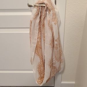 Peach and white scarf